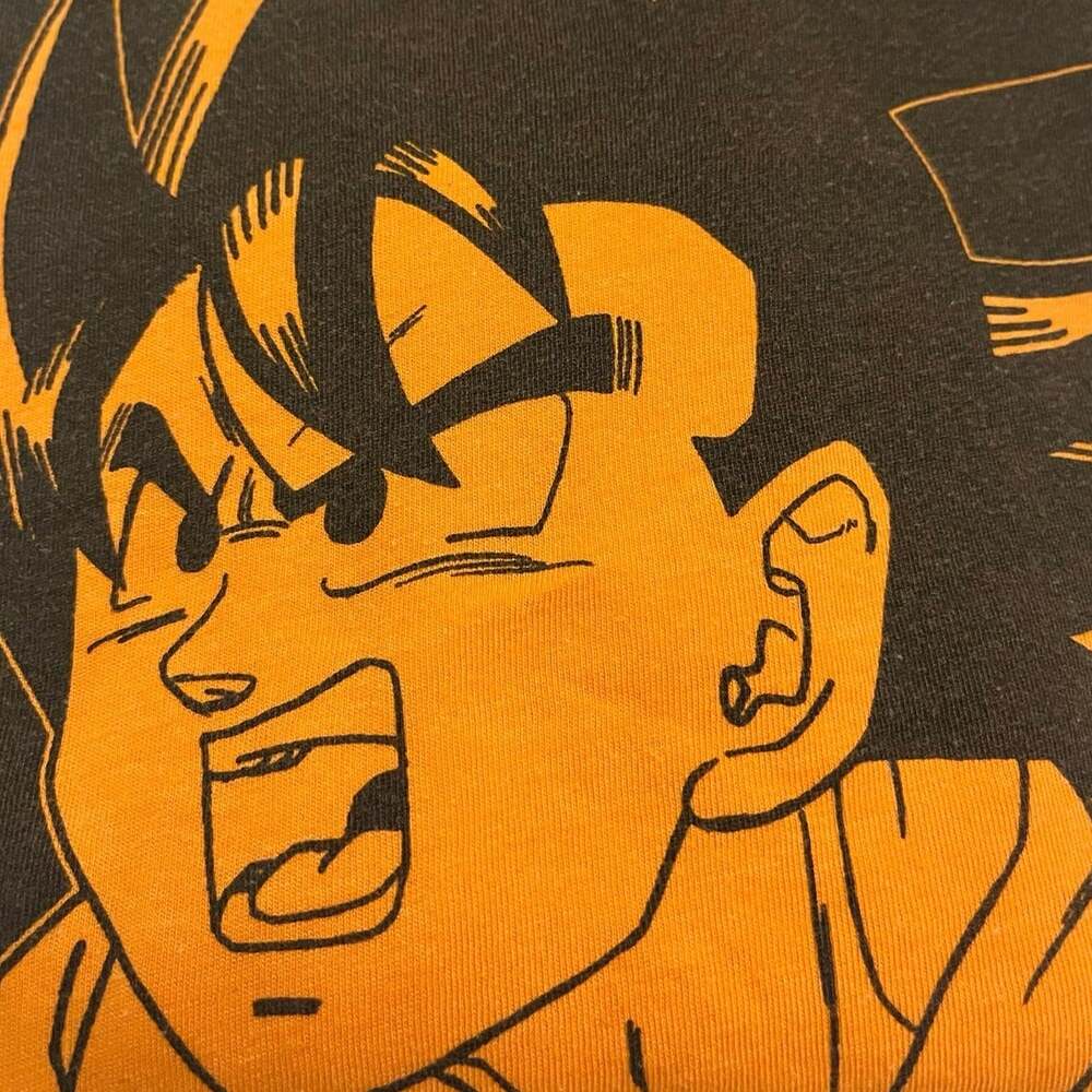 Dragon Ball Z Shirt Men's Size Medium Orange Graphic Print Long Sleeve Crew Neck